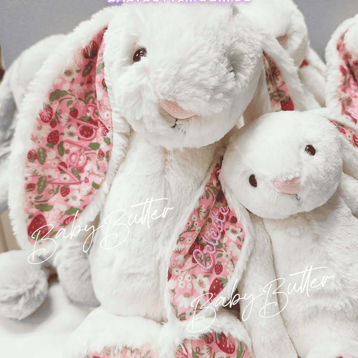 Blossom Cream Bunny 'Berry' (Medium, 31cm) - Personalised Jellycat Bunny