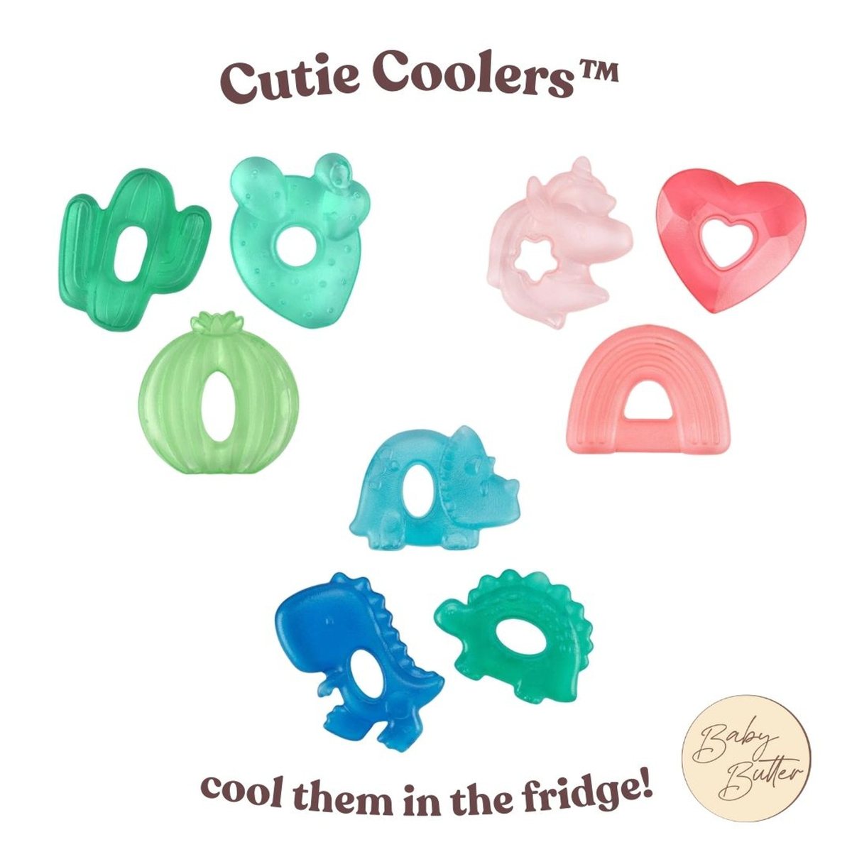 Cutie Coolers™🦄🦖🌵 Refrigerable Water-filled Teethers