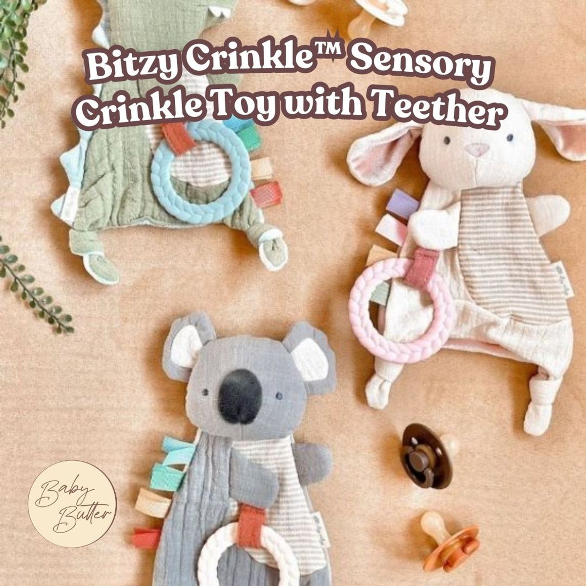 Dino - Bitzy Crinkle™ Sensory Toy With Teether, view 3