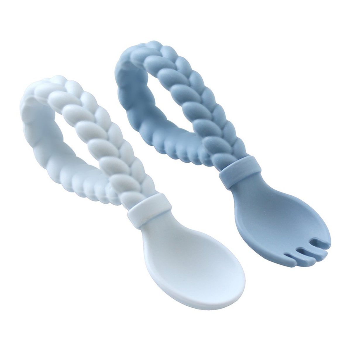 Sweetie Spoons™ Silicone Fork and Spoon Set - Blue